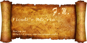 Ficsór Mária névjegykártya