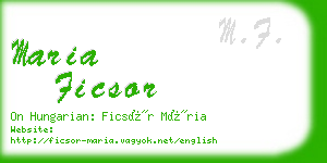 maria ficsor business card